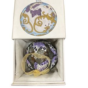 Hand painted Glass butterfly ornament Metropolitan Museum of Natural Art